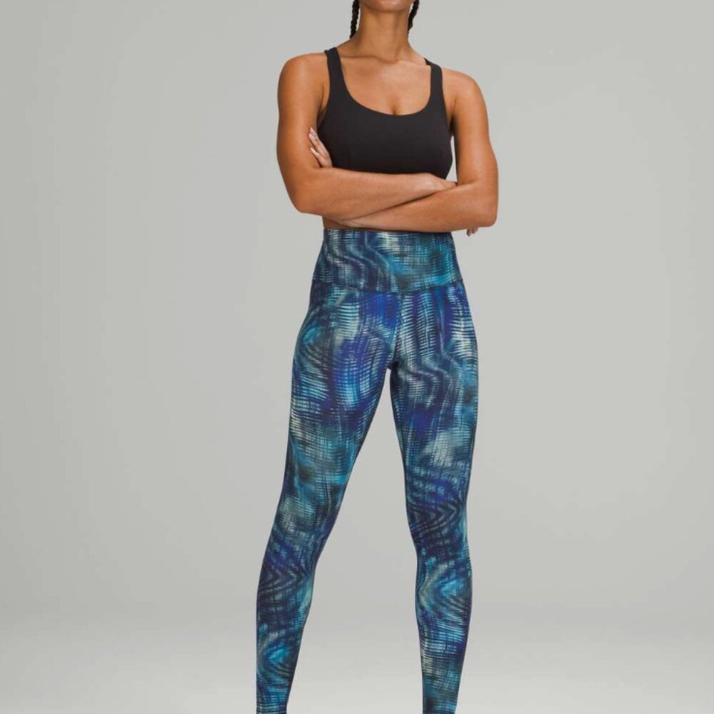 Lululemon Wunder Train 25" Leggings Shapeshifter Flux Blue Multi Size 6 EUC